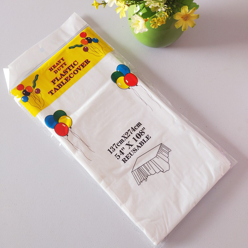 Factory supply disposable party tablecloth PE plastic cloth birthday dessert table solid color tablecloth 137*274cm