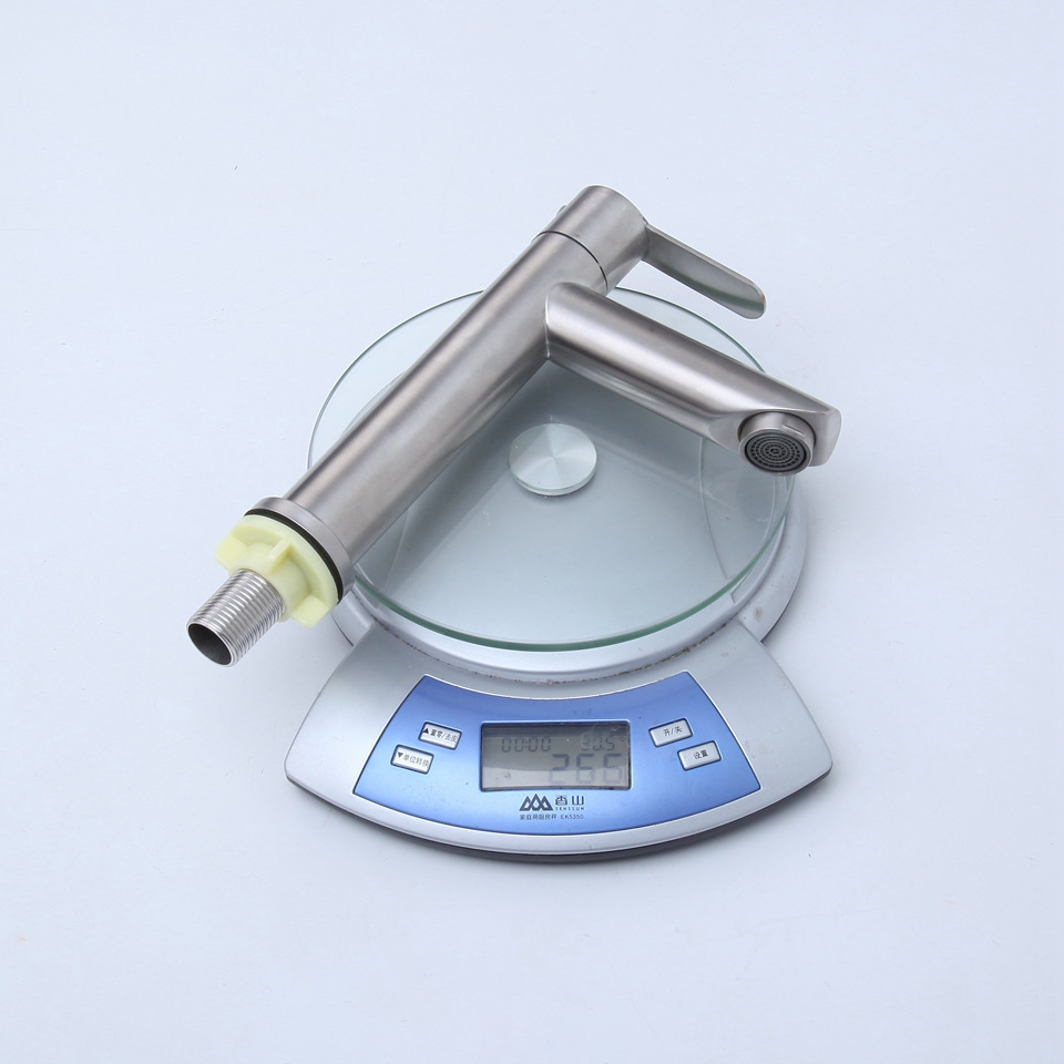 304 stainless steel basin faucet single hole hot and cold single cold household bathroom cabinet wash basin counter basin