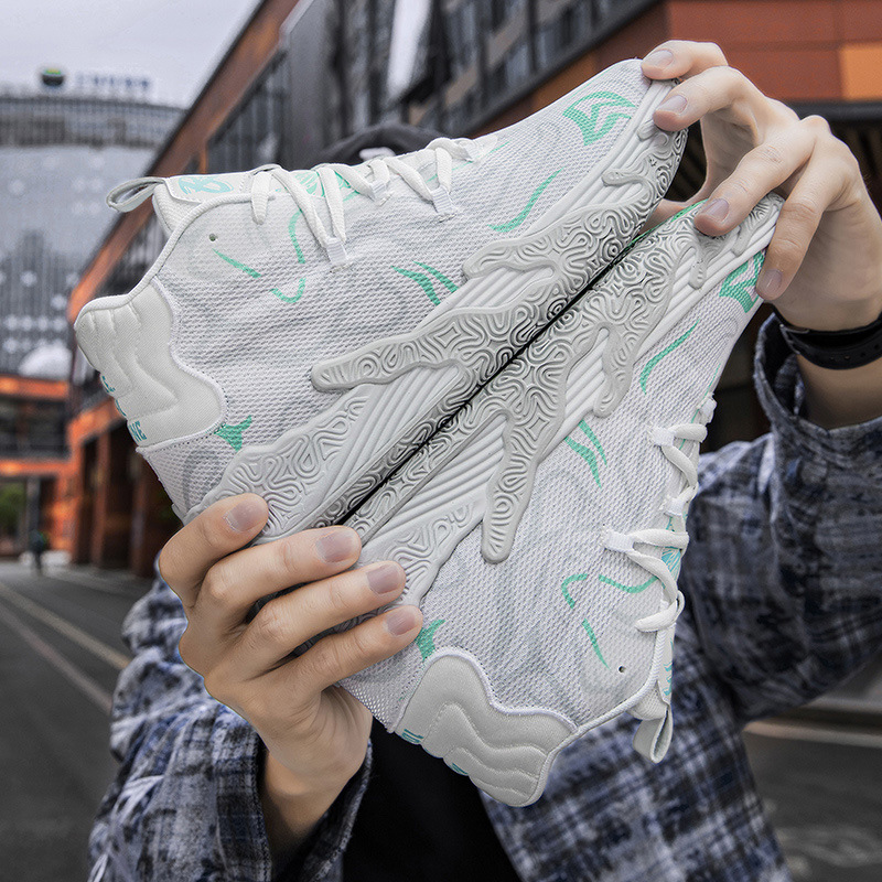 Men's and women's high-top basketball men's shoes winter 2024 new cement star junior high school students combat sports shoes