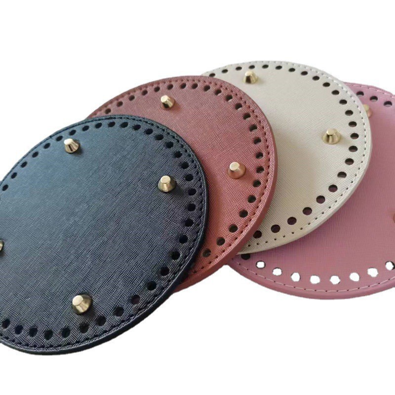 DIY Hand-Woven Bag Bottom 15cm Round Leather Bottom Plate Luggage Hardware Accessories Spot Wholesale