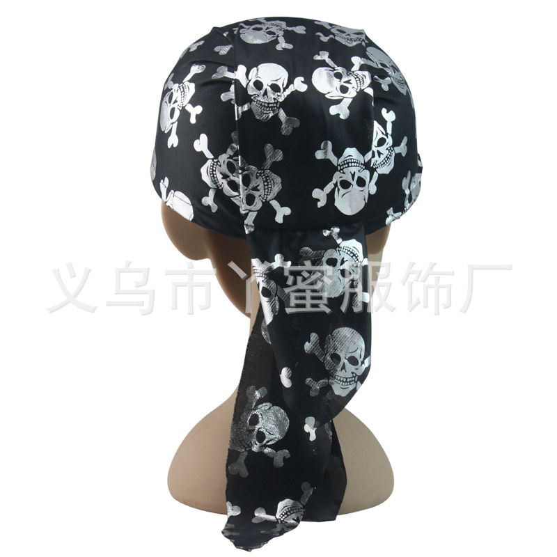 Halloween Party Pirate Headscarf Skull Pirate Hat Stage Performance Pirates of the Caribbean Costume