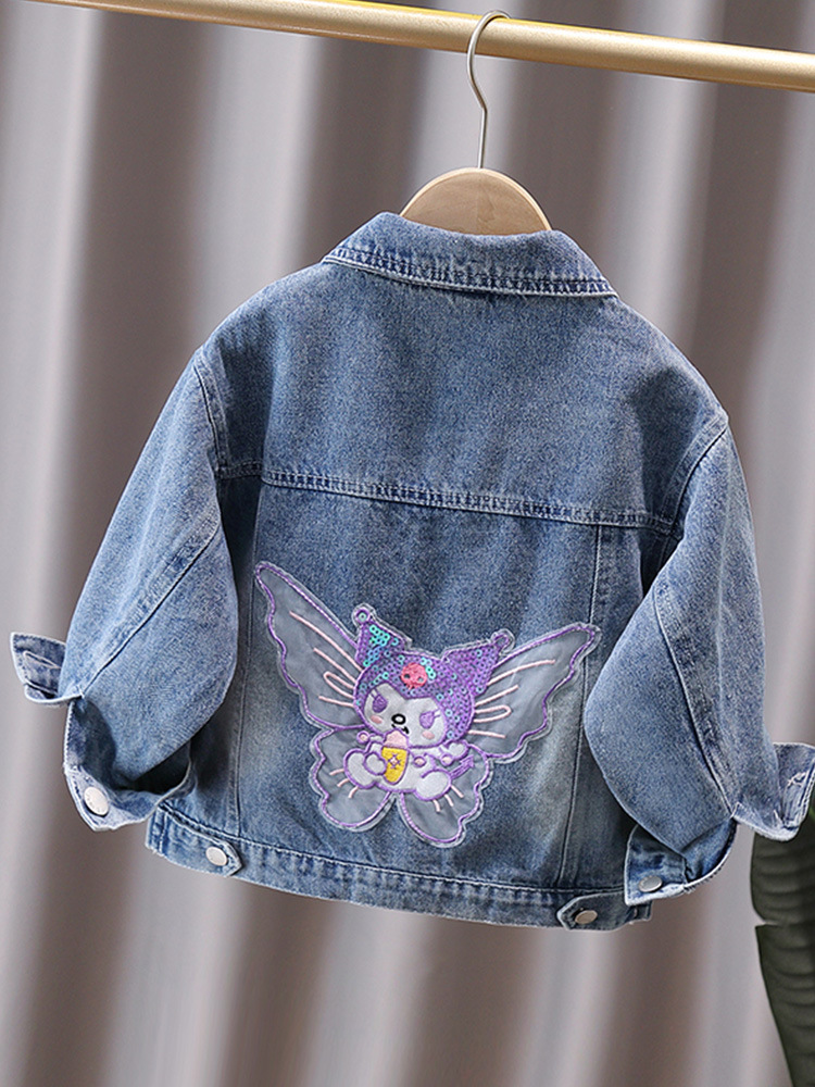 Girls' Denim Jacket Spring and Autumn 2025 New Spring and Autumn Jacket Denim Jacket Large, Medium and Small Children's Western Style Children's Top