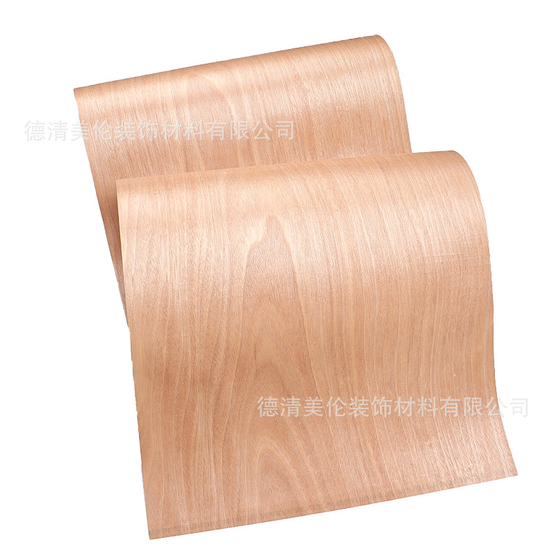 0.2mm Rotary Cut Red Walnut Furniture Decoration Renovation Back Non-Woven Fabric 60*250cm with Clear Texture