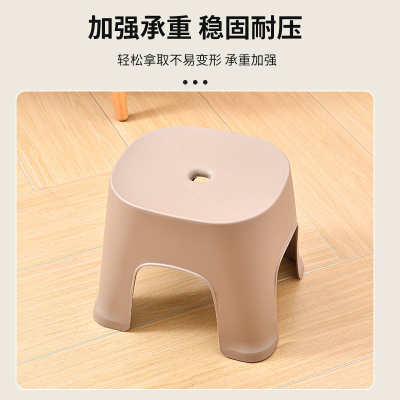 Manufacturer Customized Household Plastic Stool Thickeneded Living Room Low-Foot Anti-Slip Small Bench Kindergarten Baby Bathroom Foot Chair