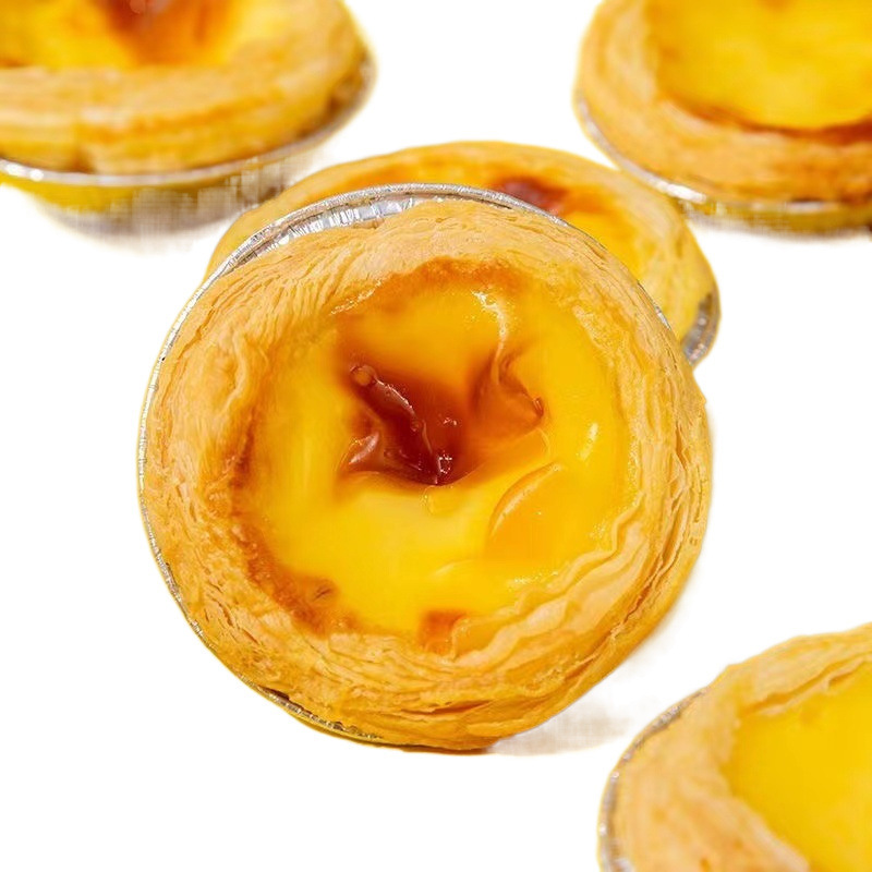 Portuguese Large Egg Tart Crust Egg Tart Liquid Combination with Tin Bottom Household Semi-Finished Cream Baking Ingredients Wholesale