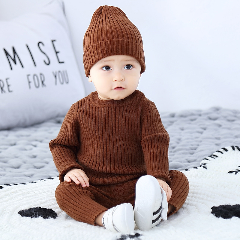 Baby Sweater Set Autumn and Winter New Baby Bottoming Infant Sweater Bottoming Sweater Sweater