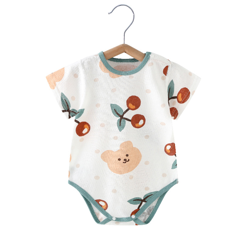 Baby Class a Bag Fart Clothing Summer Pure Cotton Pajamas Baby Triangle Harem Newborn Boneless Jumpsuit Crawling Clothing