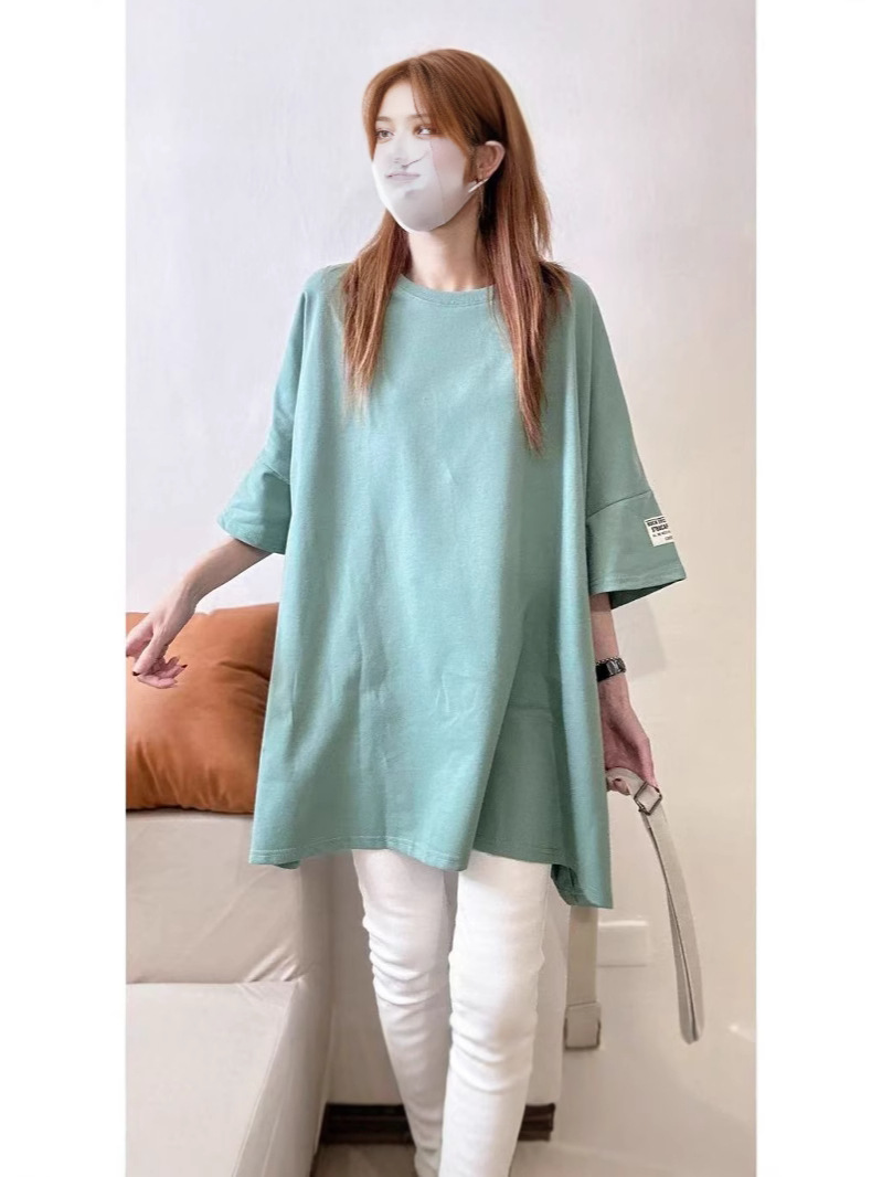 Large Edition ISN Mid-length Large T-shirt Women's Short-sleeved Summer 2025 New Dopamine Loose European-style Top