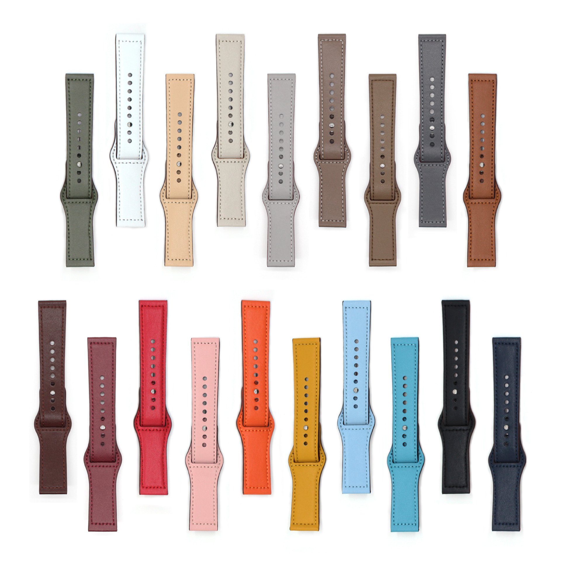 Fashionable Studded Leather Strap Loop Style Suitable for Apple Watch Men and Women 22mm Versatile Leather Watch Strap