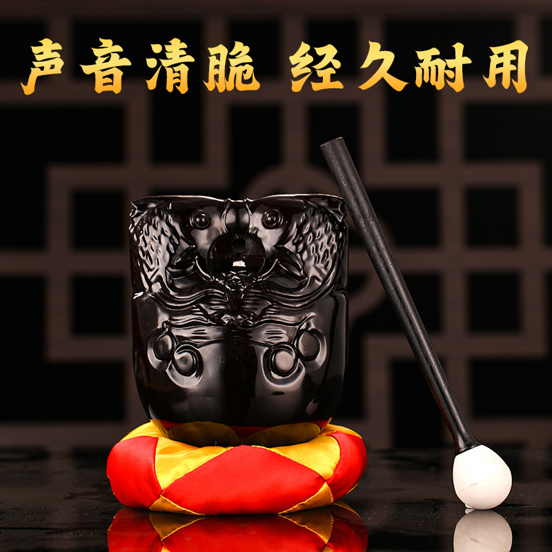 Knock Small Wooden Fish Resin Wooden Fish Decompression Artifact Office Office Meditation Knock Musical Instrument Non-Solid Wood Ornaments