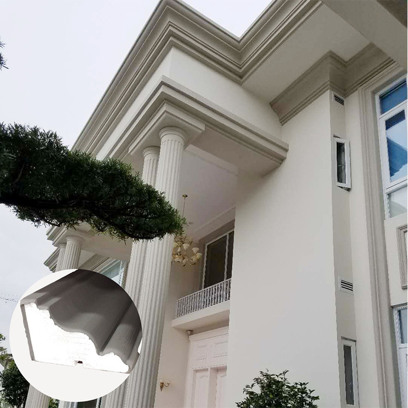 Foshan Manufacturer Eps Lines House Exterior Wall Shape Eps Decoration Grc Window Set Eaves Mouth Foam Line Waistline