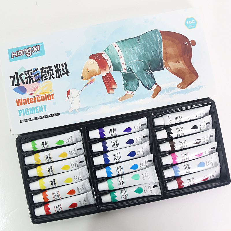 Watercolor Paint 12 Colors 24 Colors Set Gouache Paint 6ml Tube Washable Kidsren's Primary Painting Paint