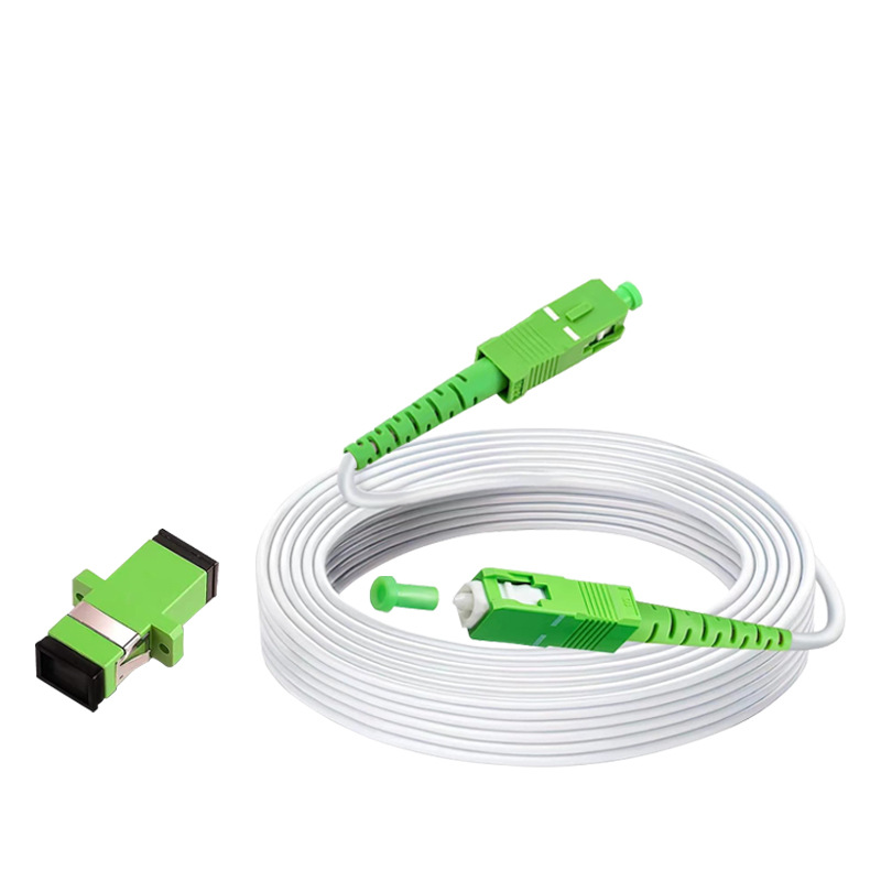 Single-Mode Single-Core Armored Fiber Optic Entry-Level Armored Jumper Flange Connector Fiber Optic Optical Cat Network Cable Extension Cable 10m