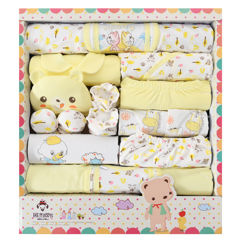 Cotton newborn gift box baby clothes suit spring and summer newborn baby underwear 18-piece set