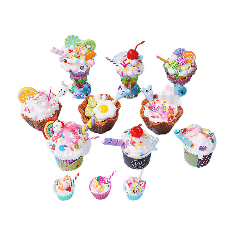 Children's Handmade DIY Ice Cream Making Material Bag Simulation Toy Food Play Cake Cream Cup Girl Toy