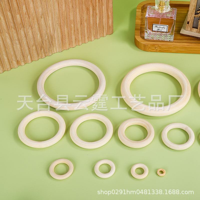 Log Color Wooden Ring Wooden Ring diy Accessories Hanging Ring Handbag Buckle Curtain Wooden Ring Wedding Gift Box Ring Handbag Ring