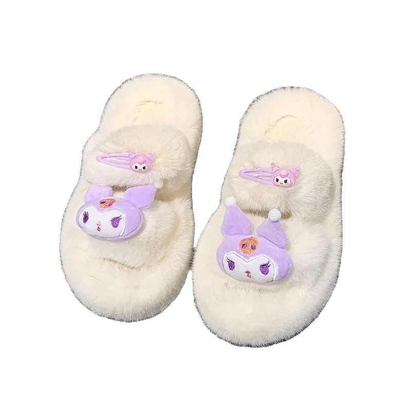 Internet-famous Mao Mao slippers women's winter wear 2024 summer new thick-soled soft-soled one-word shoes for spring and autumn home tide