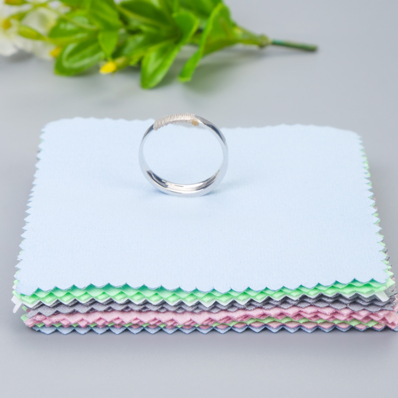 Silver Polishing Cloth Wholesale Single Layer Multi-Layer Double-Sided Velvet Silver Polishing Cloth Jewelry Polishing Maintenance Suede Wiping Cloth Printed Logo