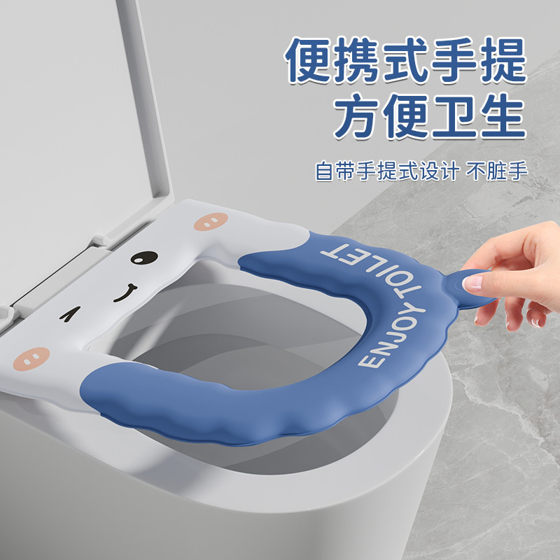 No-Wash Wipeable Toilet Seat Cushion, Universal Waterproof Eva Stain-Resistant Toilet Seat Cushion for All Seasons, Absorbent Washable Bucket Cover t