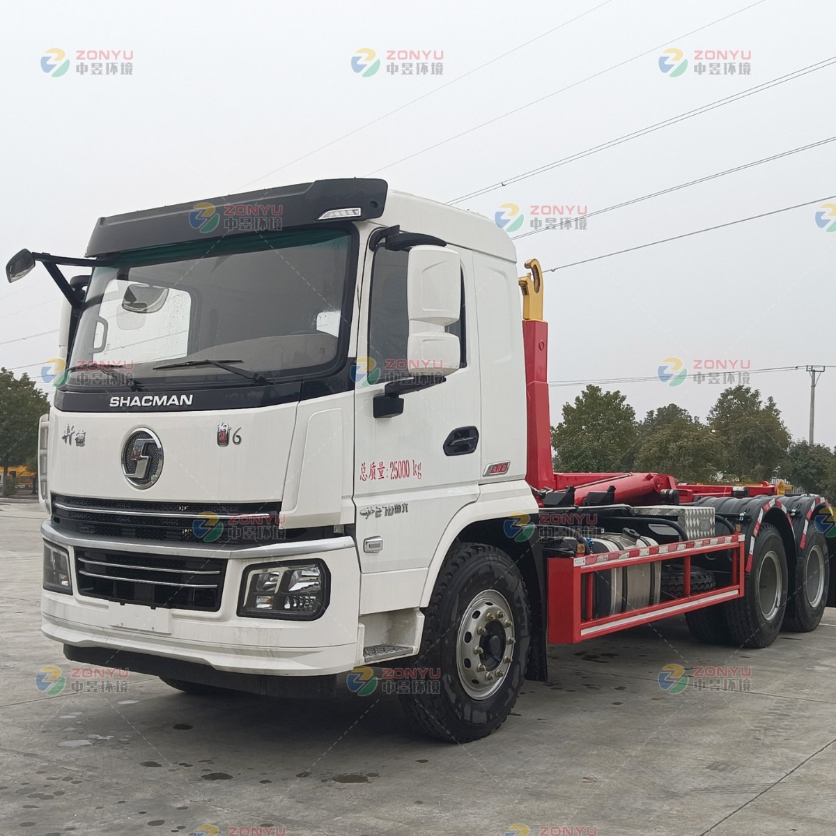 Shaanxi Automobile Xuan De Rear Dual Axle Cab Removable Garbage Truck Removable Garbage Truck Manufacturer Hook Arm