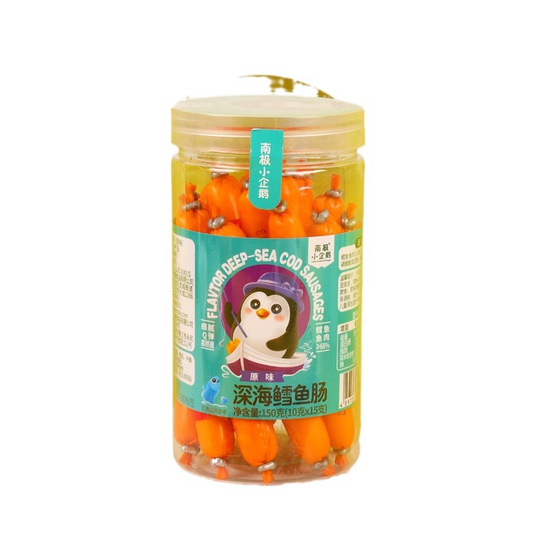 Antarctic Little Penguin Deep Sea Cod Sausage 150g Canned 10g*15 Pieces Four Flavors Available