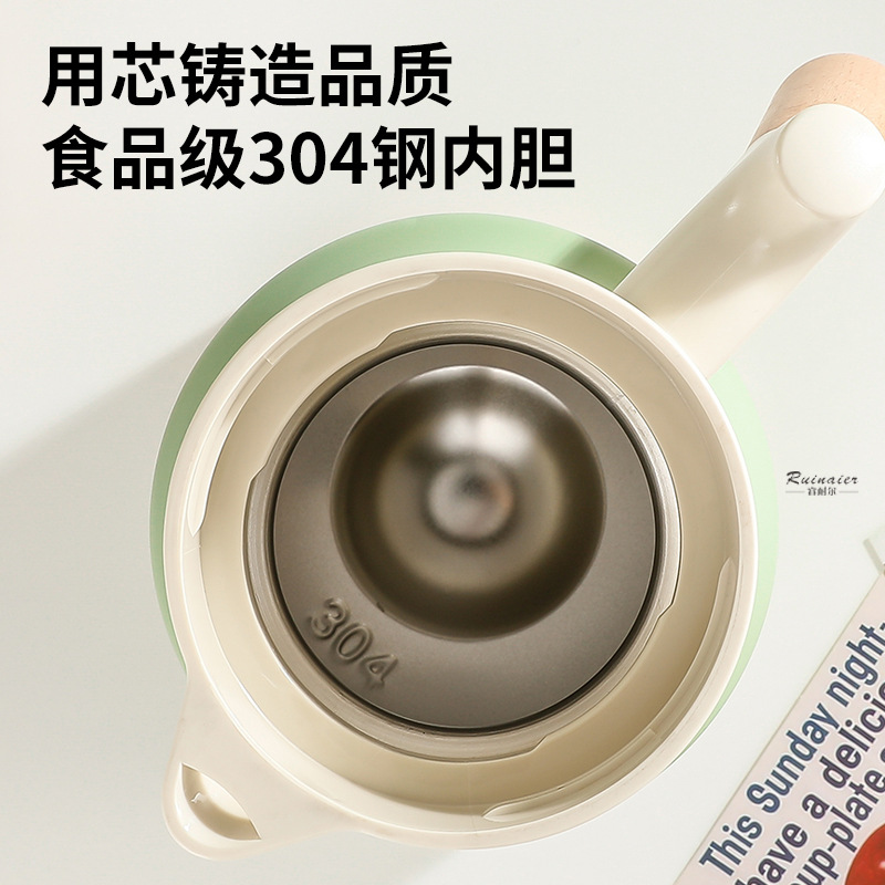 Ruinier 304 Double-Layer Vacuum Insulated Water Kettle Sealed and Leak-Proof Household Large-Capacity High-End Guishi Wooden Handle Hot Water Water Kettle