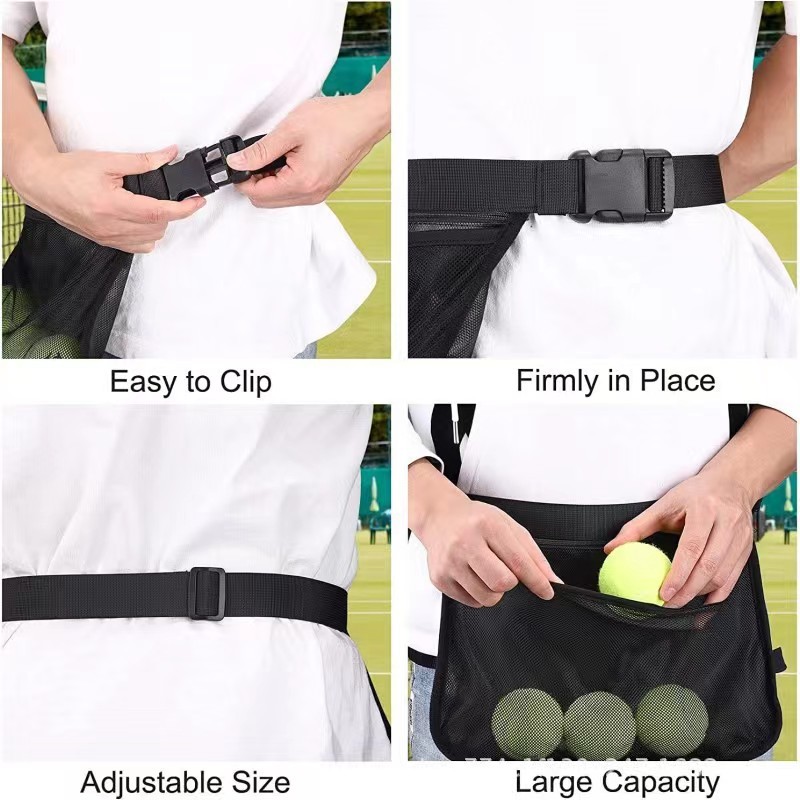 Golf Tennis Storage Bag Portable Lightweight Pick Ball Bag Tennis Pickup Bag Outdoor Ball Storage Waist Bag