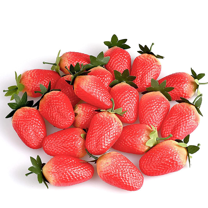 Simulated Fruit Plastic Strawberry Raspberry Pvc Strawberry Slice Props Decoration Kidsren's Model Home Party Decoration