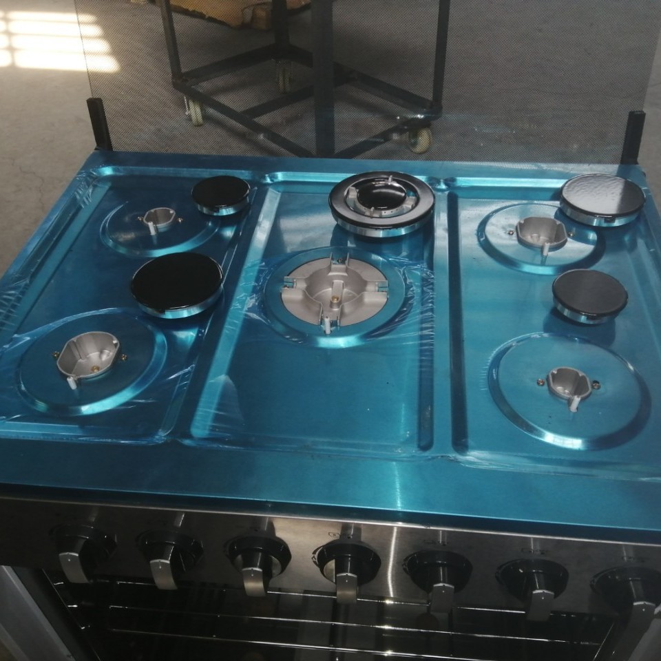 760 long 5 five-eye head gas stove with oven stove vertical liquefied gas European gauge plug out of 1 piece