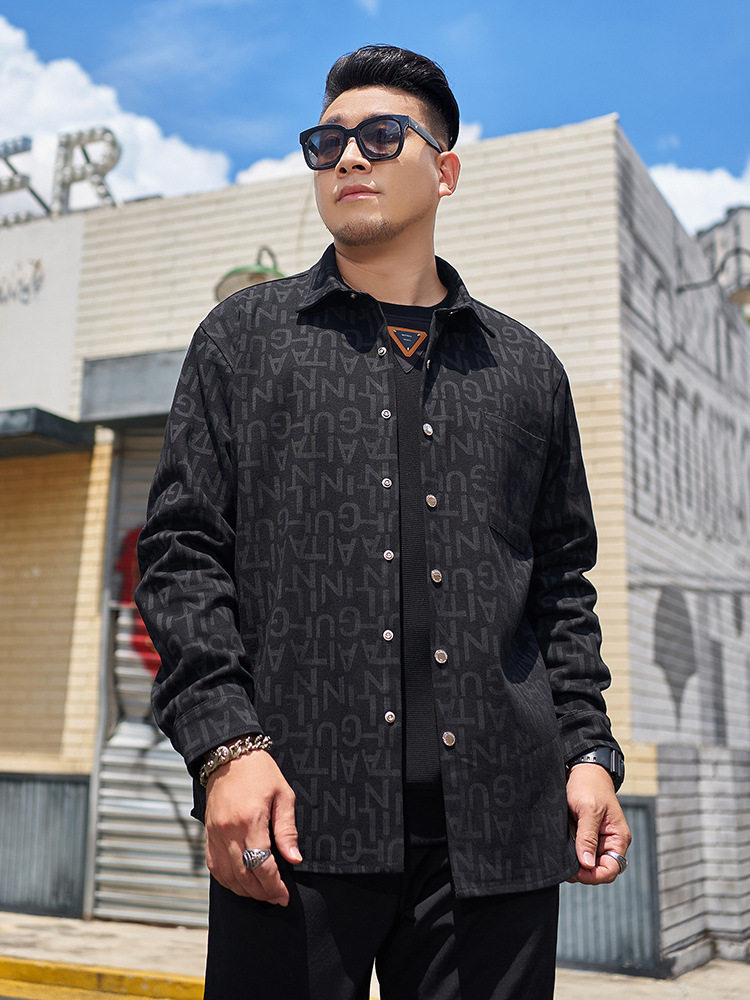 джинсовая куртка плюс сайз мужская уличная мода с кнопками принтованный воротник стираемая свободная мужская куртка