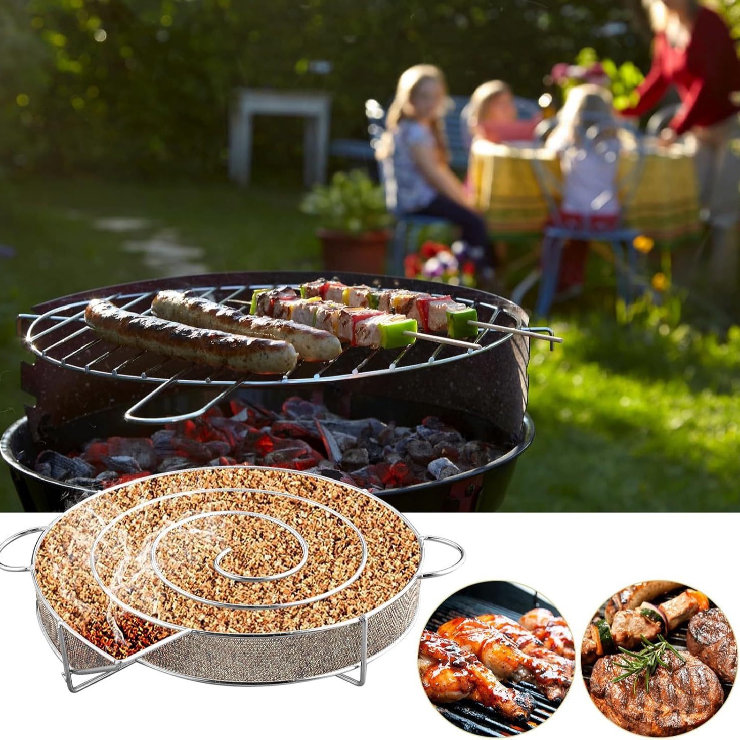 in stock 304 Stainless Steel Smoked Plate Outdoor Cold Smoke Barbecue Smoked Basket Smoked Box Generator Smoked Bar Wholesale