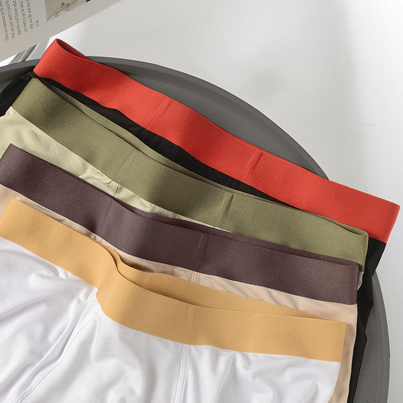 Milan's New Modal Solid Color Seamless Men's Underwear Mid-Waist Breathable Boxer Shorts Boys Underwear Wholesale