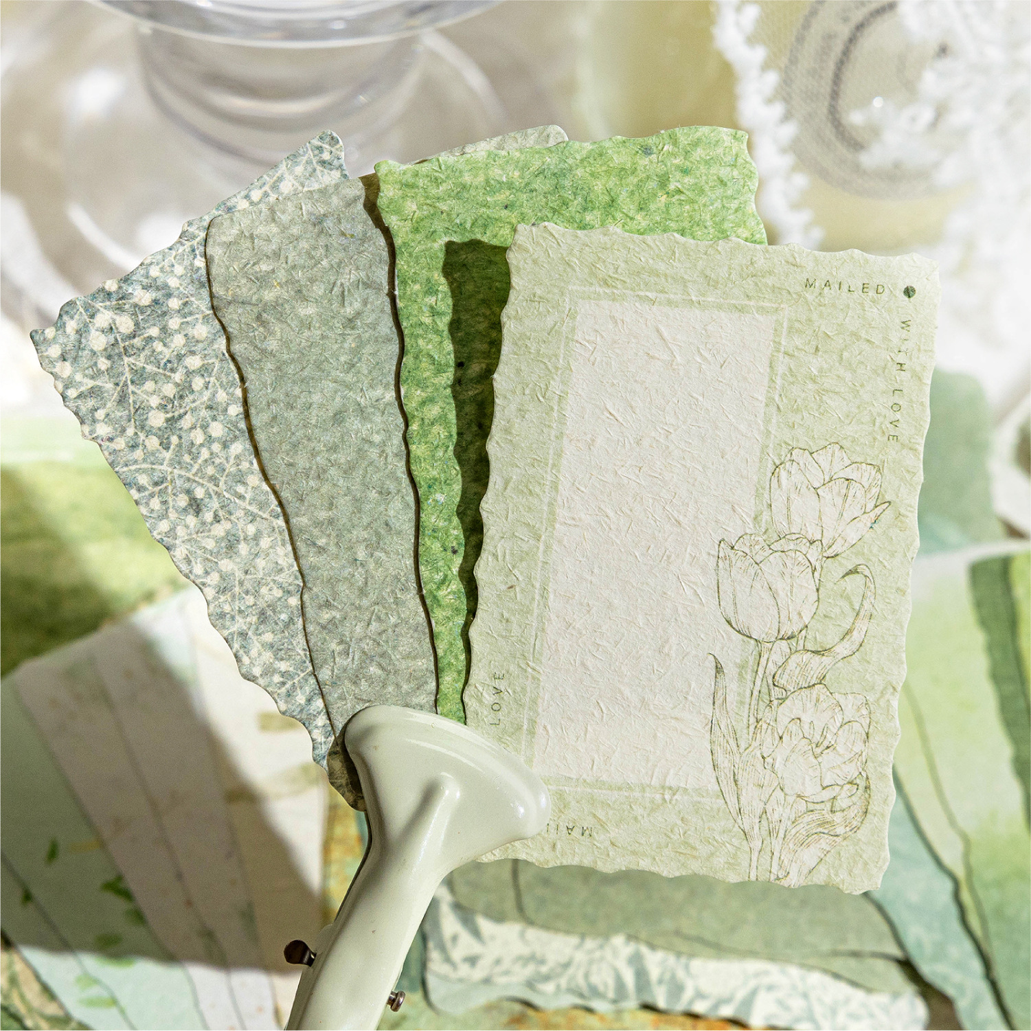 Mo ink material bag paper room post office series retro style basic versatile hand account pain bag base collage background paper