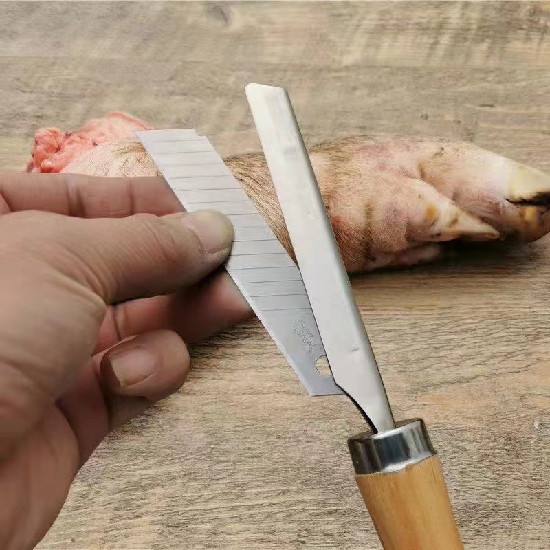 Manufacturer's Ready-made Stainless Steel Shaver Vegetable Market Shaver Wooden Handle Shaving Pig Hair Shaving Knife Kitchen Tool