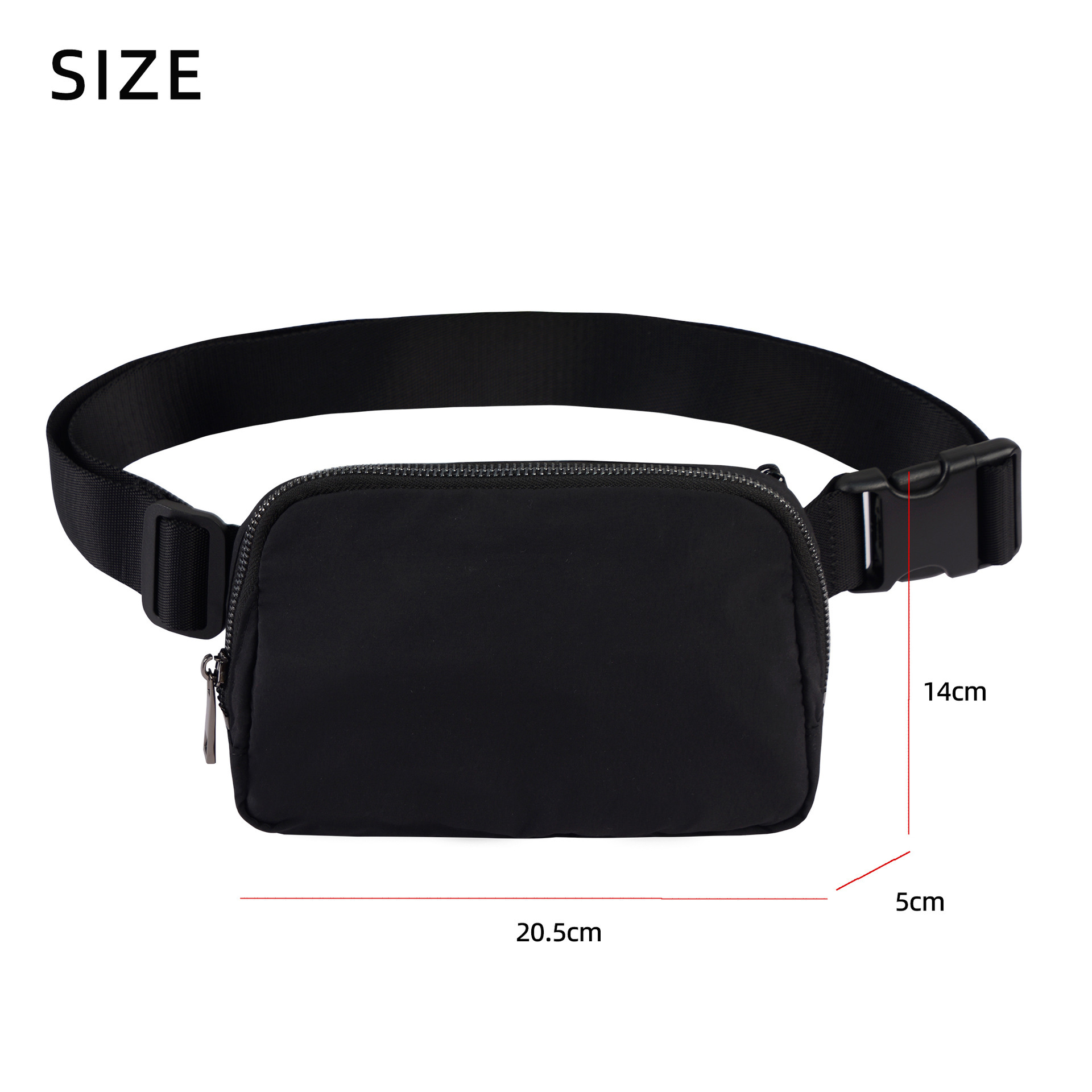 Cross-Border New Lulu Same Style Waist Bag Nylon Waterproof Chest Bag Outdoor Sports Running Mobile Phone Bag Versatile Crossbody for Men and Women