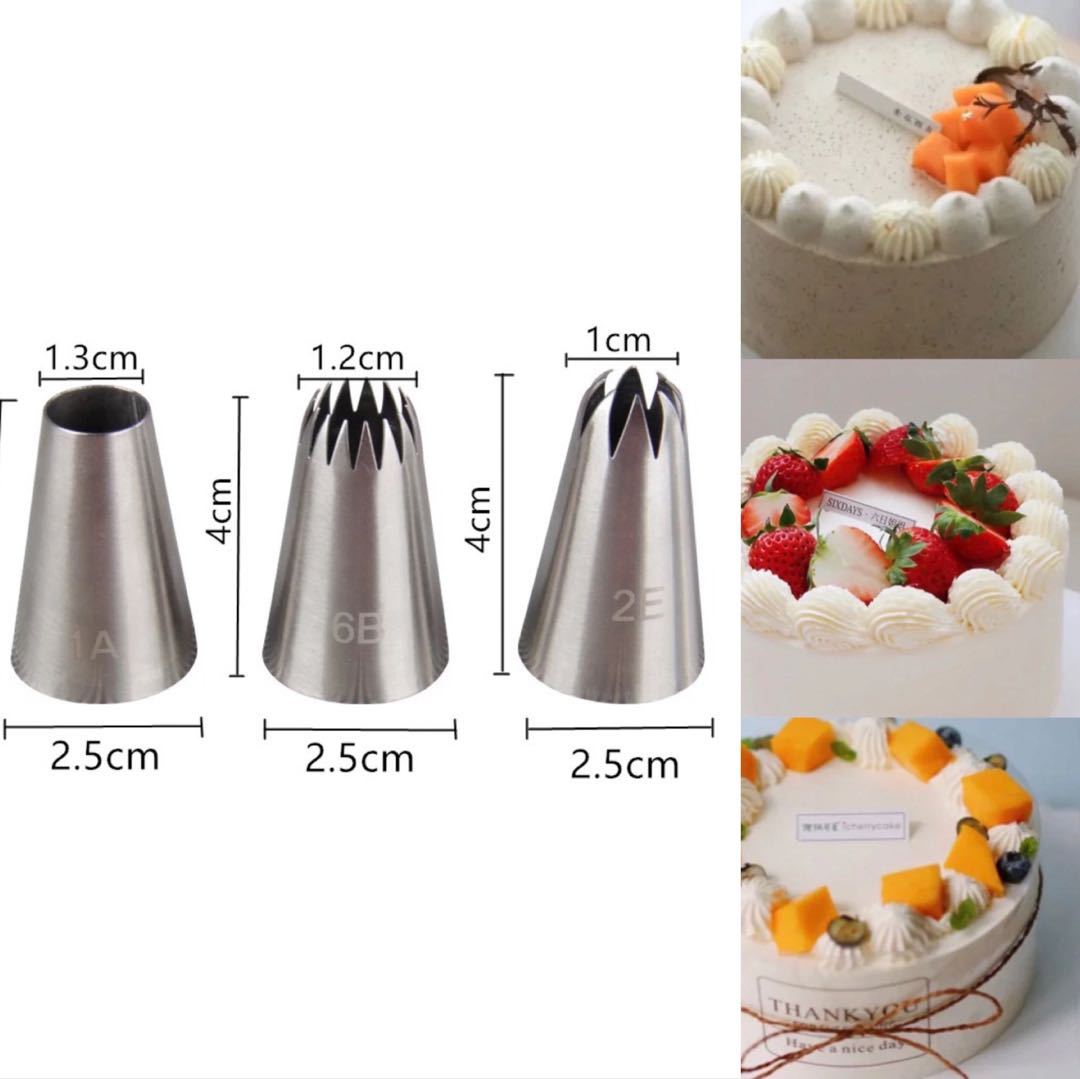 1M6 Tooth Cake Decorating Cookie Rose Baking DIY Tool Medium 304 Stainless Steel Decorating Mouth Medium