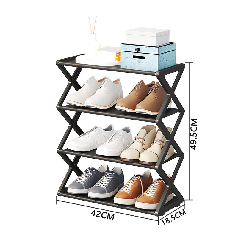 Xiyin temu cross-border generation creative X-type dustproof shoe rack steel pipe shoe rack simple assembly shoe rack folding shoe rack