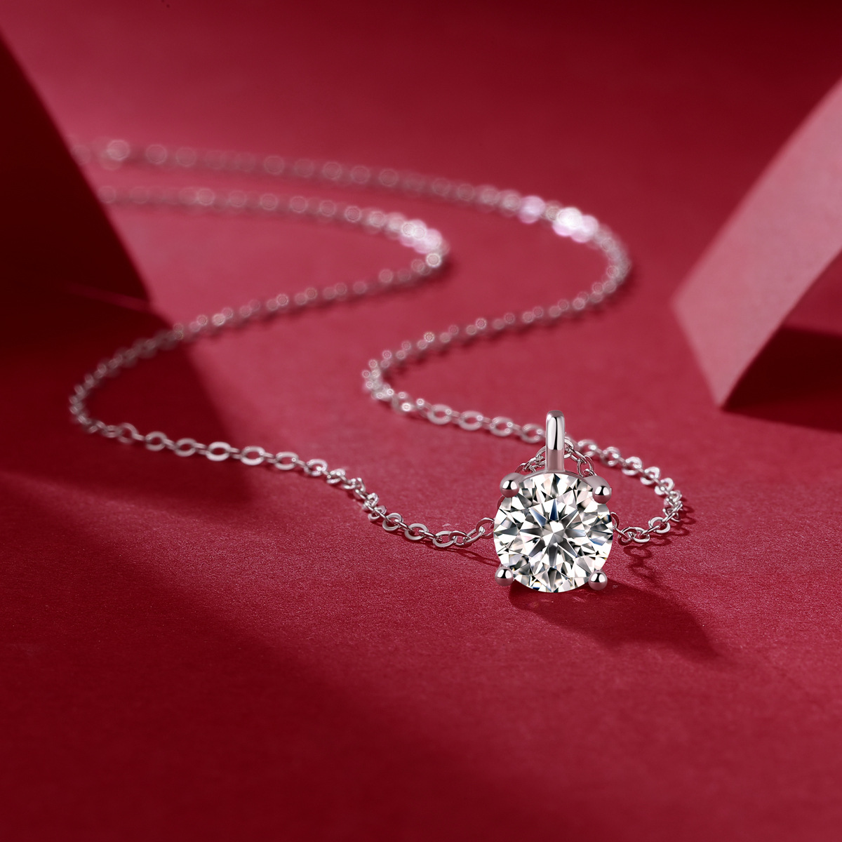 Factory Direct 18K Gold Custom Korean Sweet Style Bestie Gift S925 Silver One Carat Igi Cultured Diamond Necklace