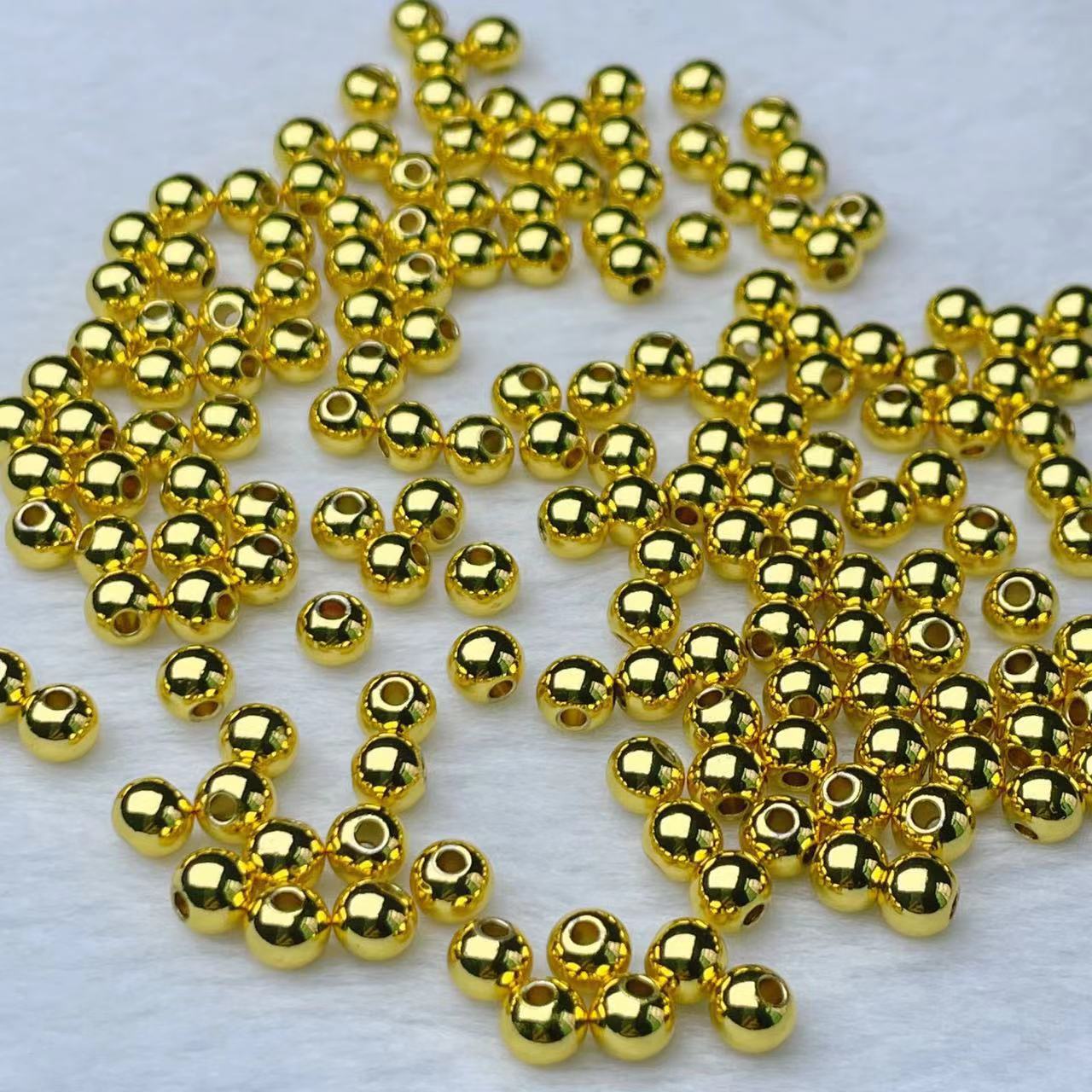 Color-Preserving Gold 3mm Solid Copper Beads 3mm Gold Solid Beads