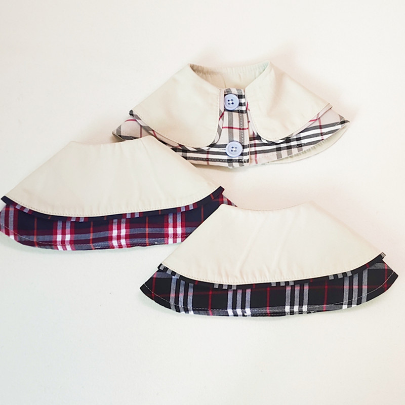 Customized Pet Dog Cotton Plaid Shawl, Medium and Small Size Dogs Scarf, Kitten Scarf, Teddy Bichon Saliva Towel