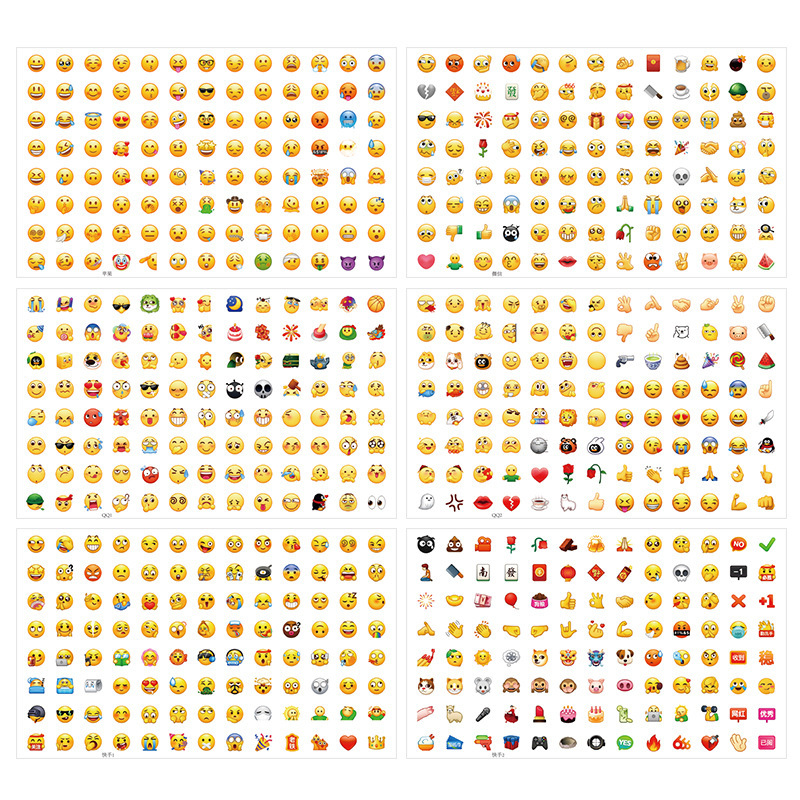 Popular Emoji Stickers Qq Expression Pack Creative Stickers Notepad DIY Decorative Mood Stickers