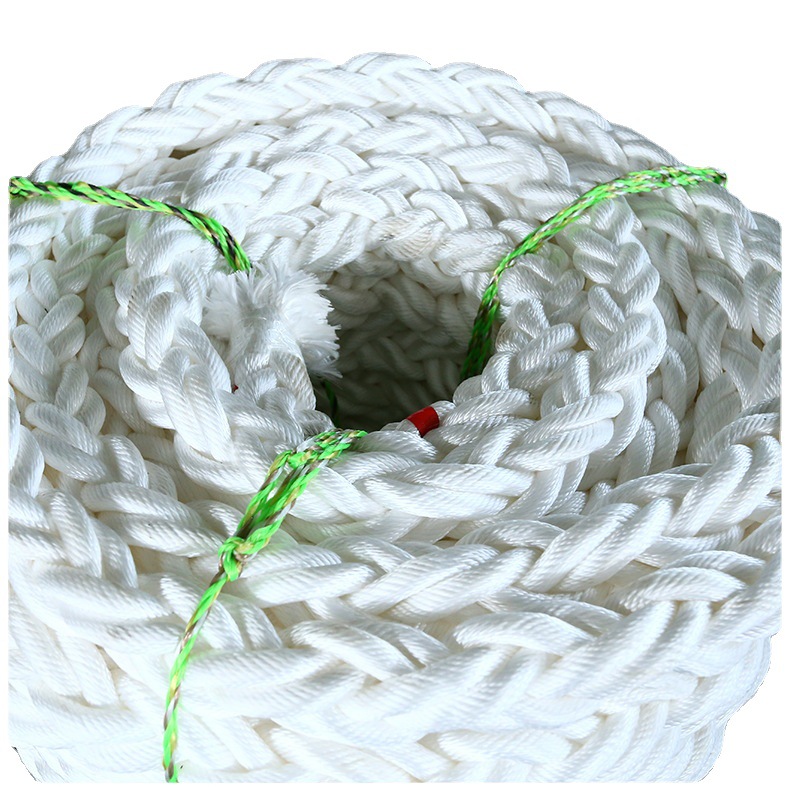 Eight-strand marine cable wear-resistant nylon rope super tensile thick rope throwing rope filament binding pp rope anchor rope
