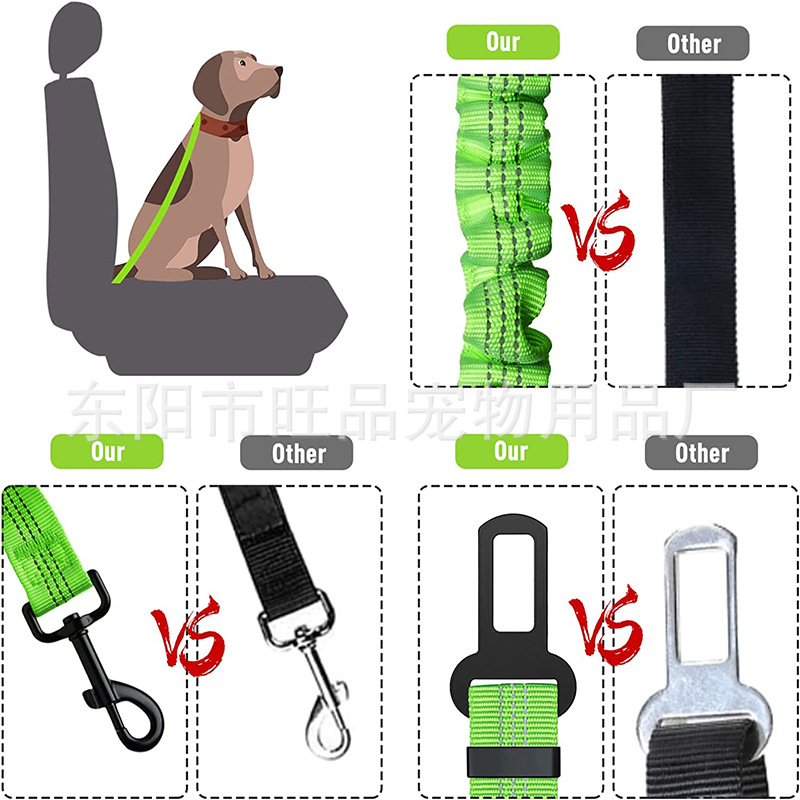 Pet Car Safety Belt Dog Car Safety Buckle High Strength Elastic Telescopic Luminous Car Pet Safety Belt