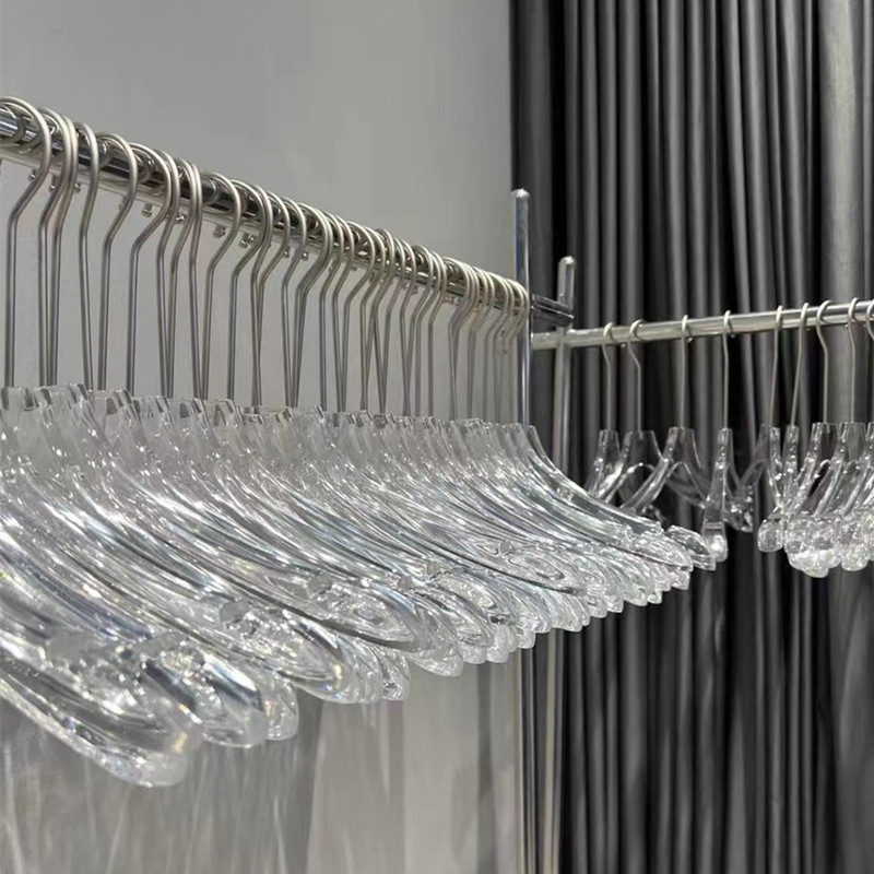 Специальная вешалка для одежды магазина одежды акриловая кристаллическая прозрачная пластиковая вешалка для детей мужской и женской одежды антисоскользящие вешалки оптовая продажа