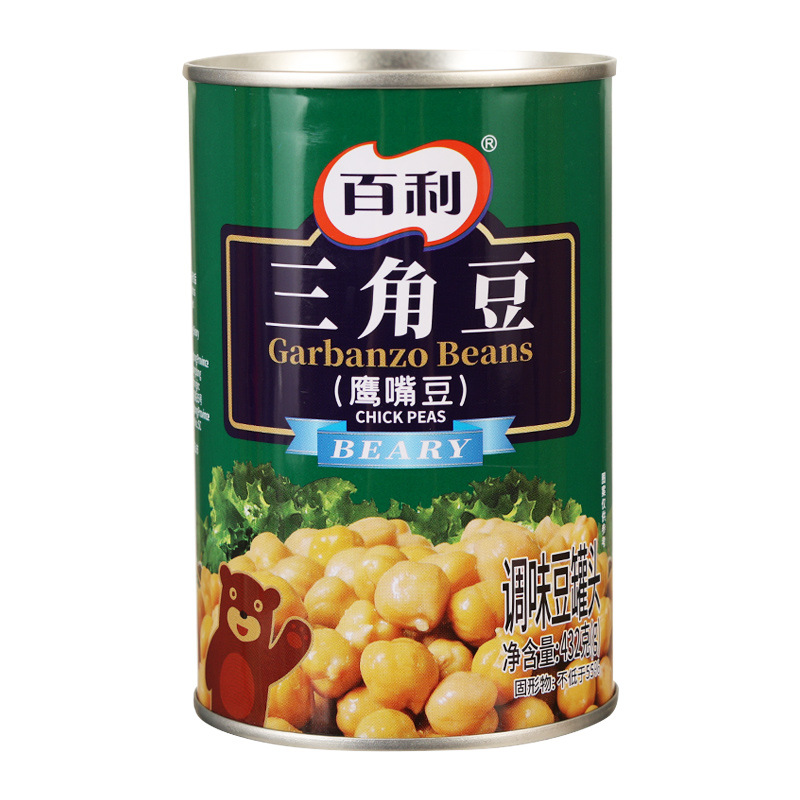 Free shipping Baili triangle beans canned chickpeas 432g beans cooked food ready-to-eat Western salad ingredients baking raw materials