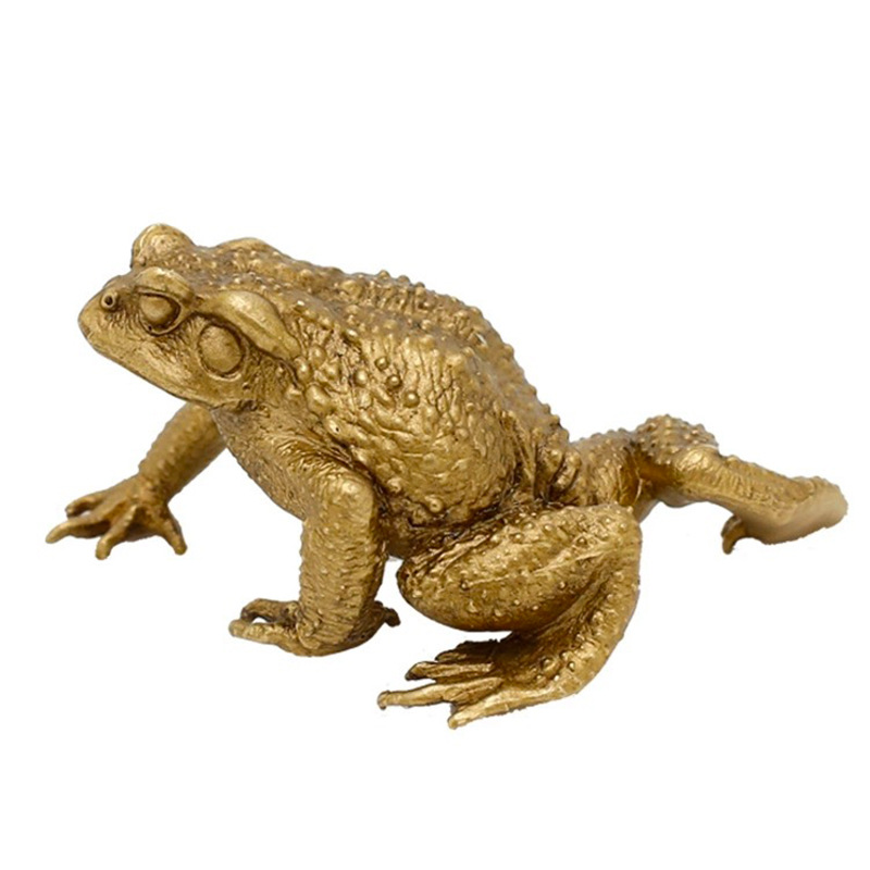 Brass Golden Toad Toad Lucky Tea Pet Ornaments Tea Play Tea Table Old Retro Frog Copper Toad Tea Tray Ornaments