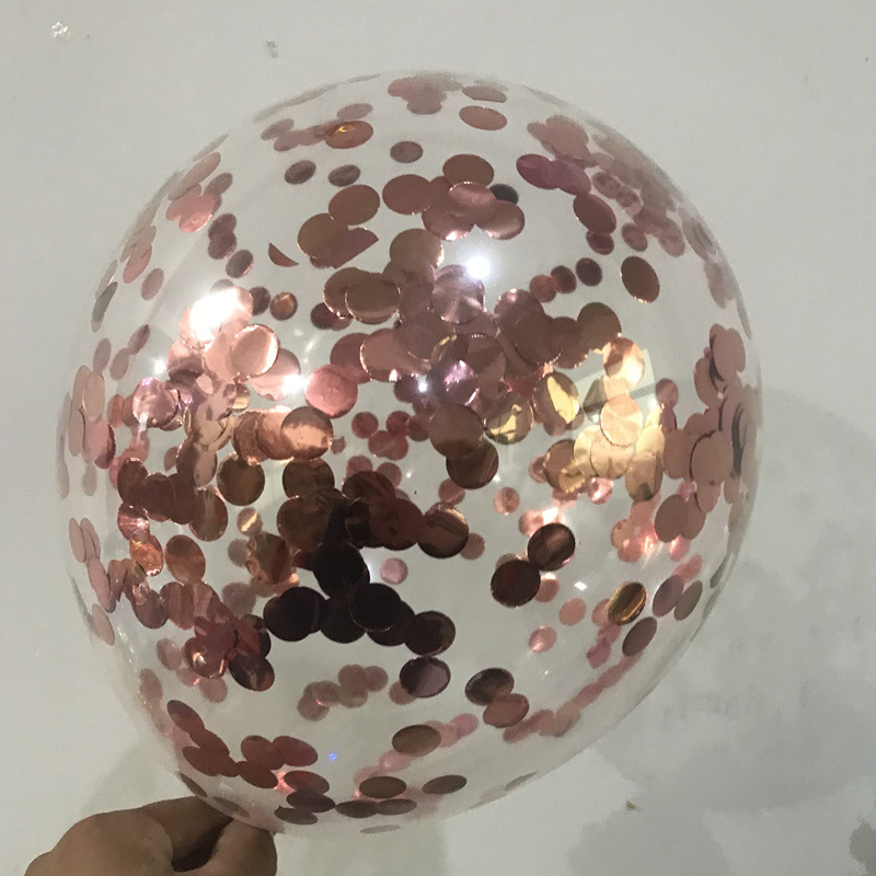 Cross-border trade 12 inch sequin balloon transparent confetti balloon color aluminum foil sequin 2.8 grams balloon