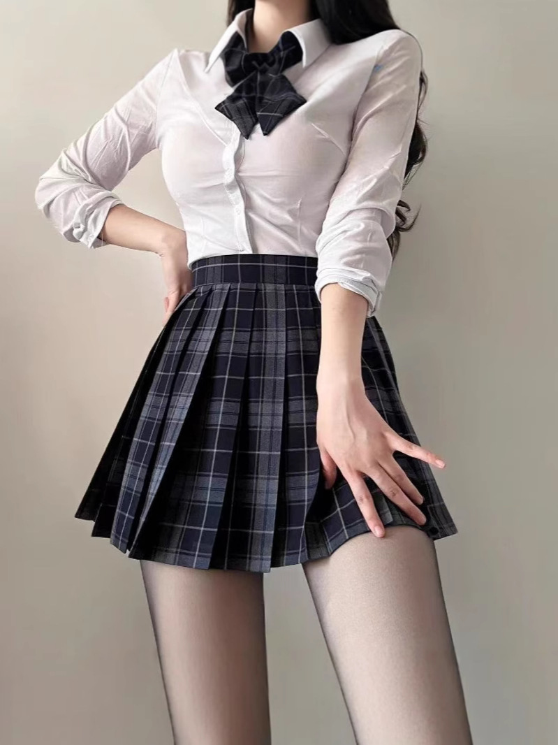 Hot Girl Jk Plaid Pleated Skirt with Waist-Cinching Design, Preppy Style, Unique Slim Fit, High-Waisted and Versatile