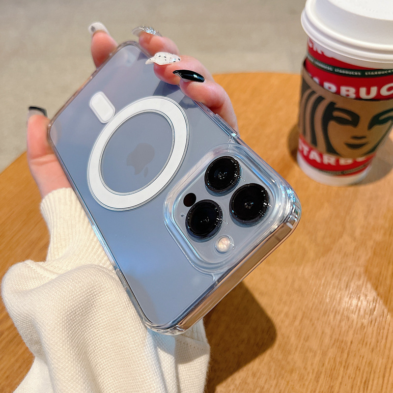 Transparent Acrylic Magnetic Case Suitable for Iphone15Promax Apple 17 Mobile Phone Case Wireless Charging 16 Protective Cover