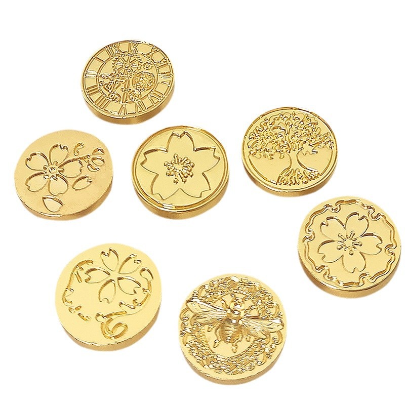 Lacquer Seal Head Seal Head Head Wax Grain Melting Furnace Backing Plate Handle Candle Envelope Sealing Copper Head Pattern Ang Seal Floating